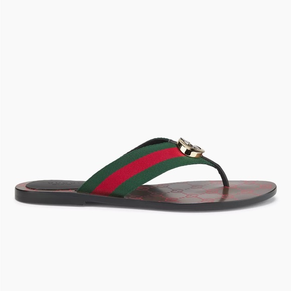 Gucci - Kika Canvas Thong Sandals - Picture 6 of 16